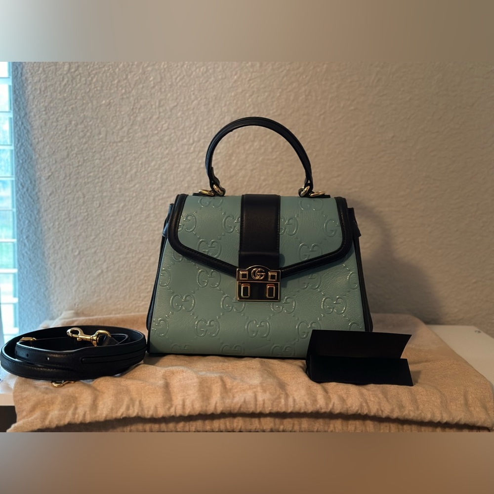 Gucci GG Marmont Top Handle Bag in Blue